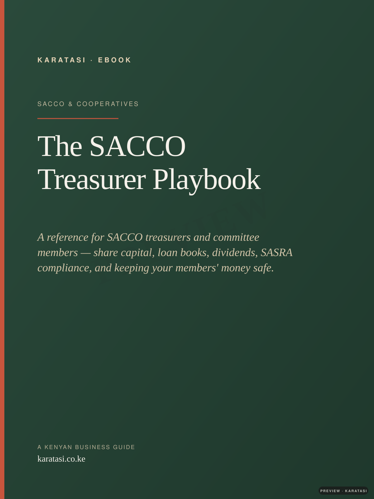 The SACCO Treasurer Playbook cover preview