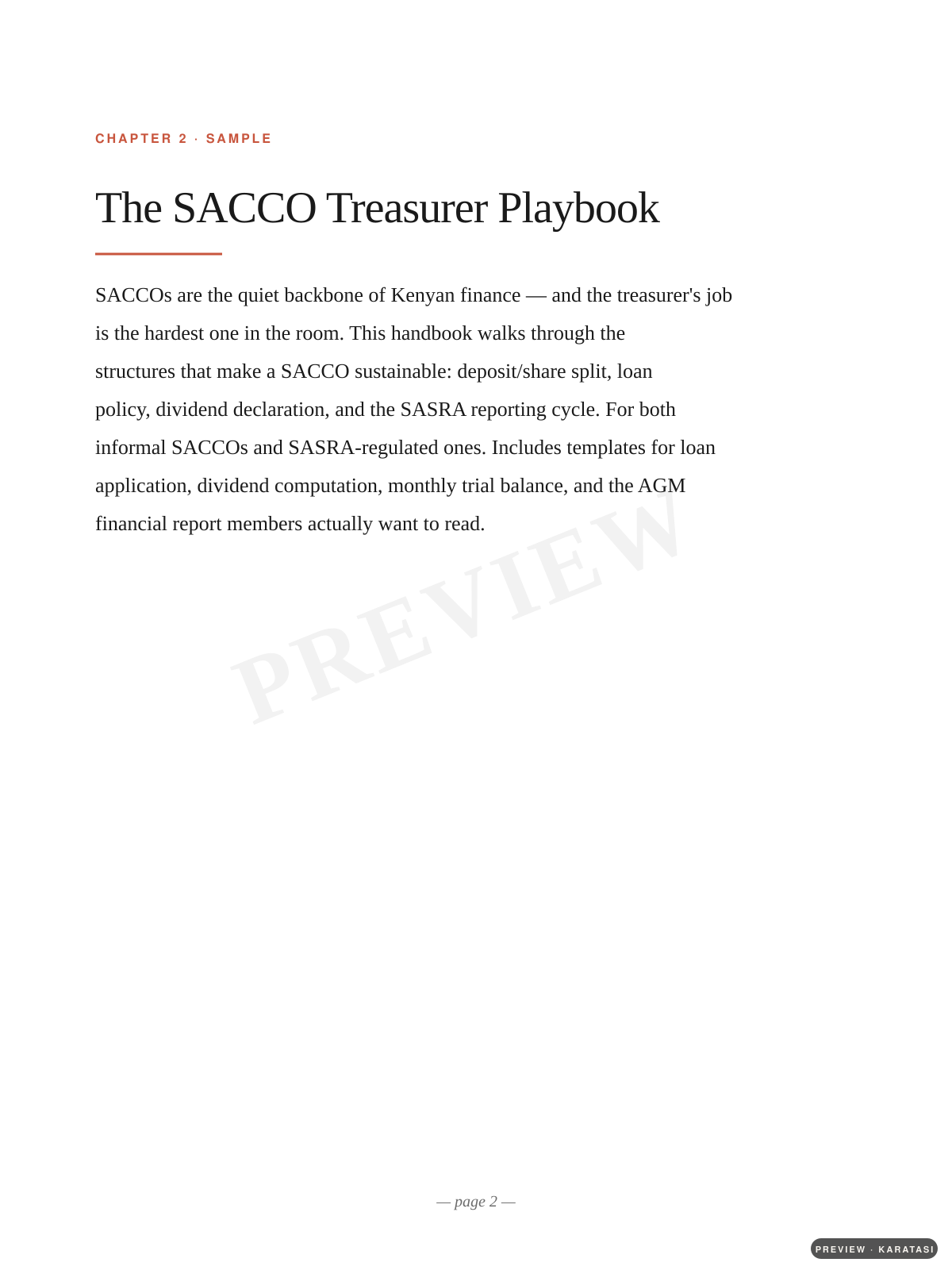 The SACCO Treasurer Playbook preview page 4